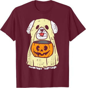 Bichon Frise Ghost Funny Halloween Costume Dog Owner Lover T-Shirt - T-Shirt | Maroon