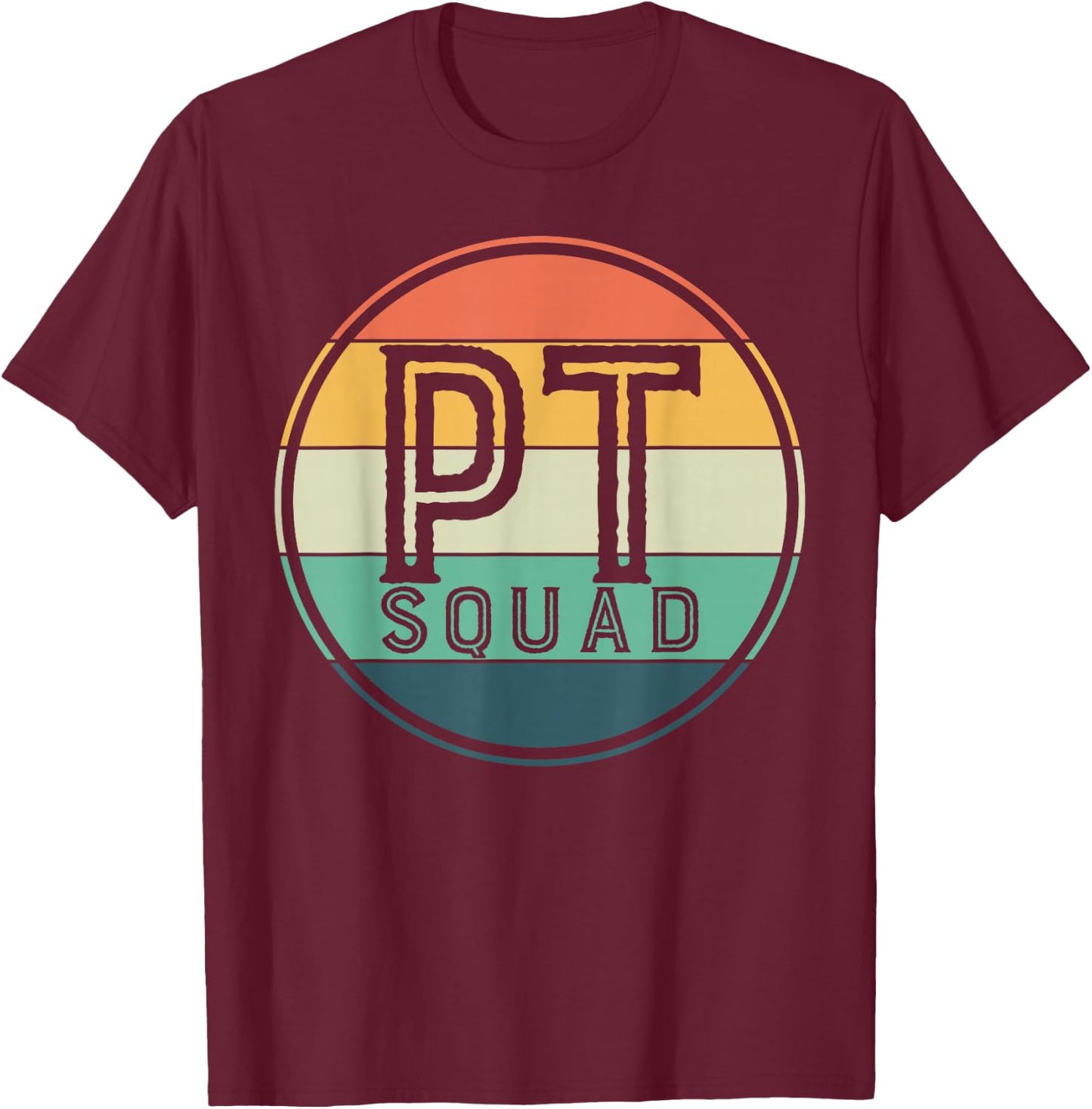 Physiotherapy Crew Retro Physiotherapist T-Shirt - T-Shirt | Maroon