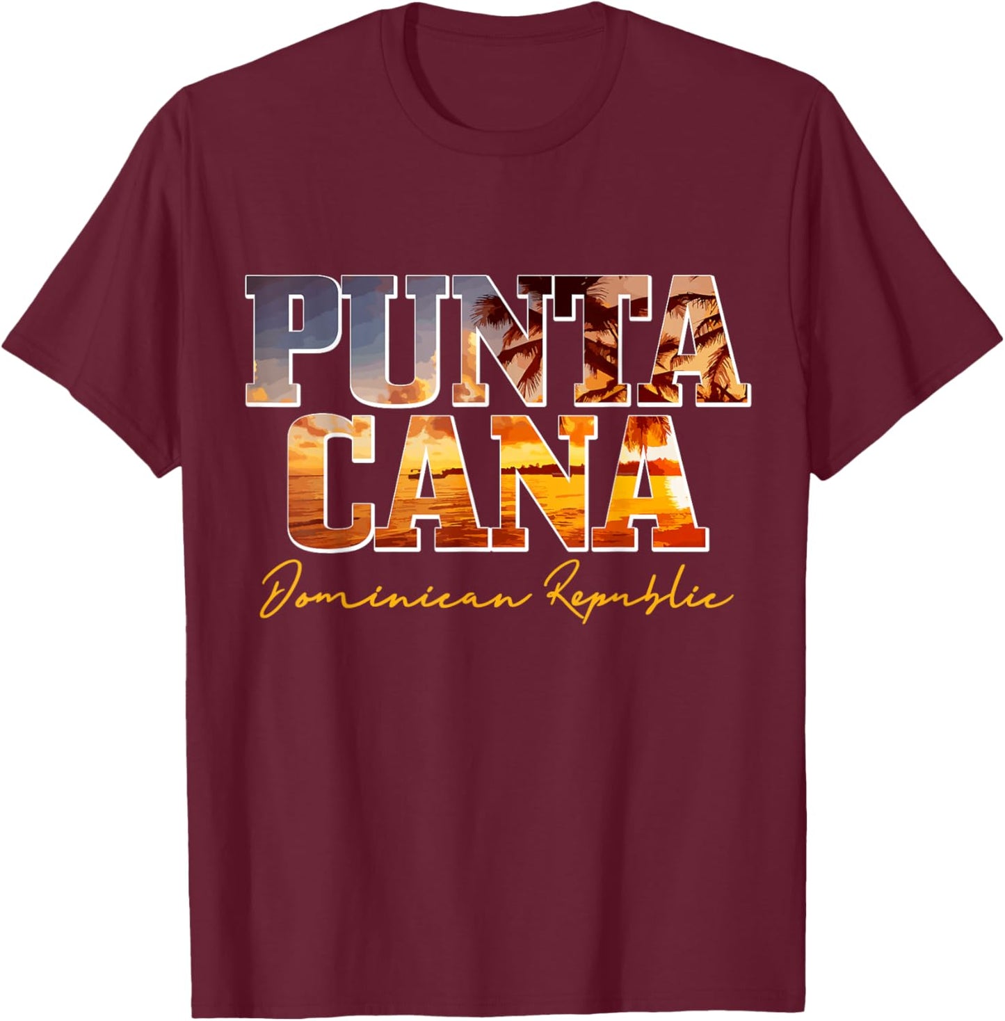 Punta Cana Dominican Republic Beach Surfer Souvenir Vintage T-Shirt - T-Shirt | Maroon