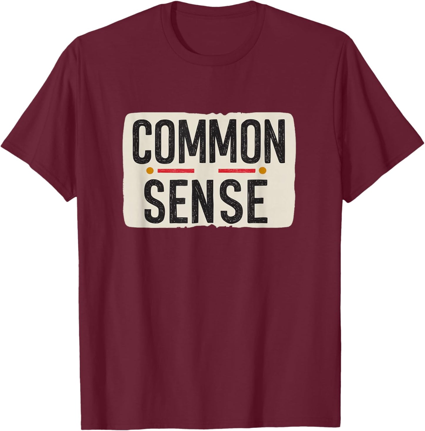 Nice Common Sense Emblem T-Shirt - T-Shirt | Maroon