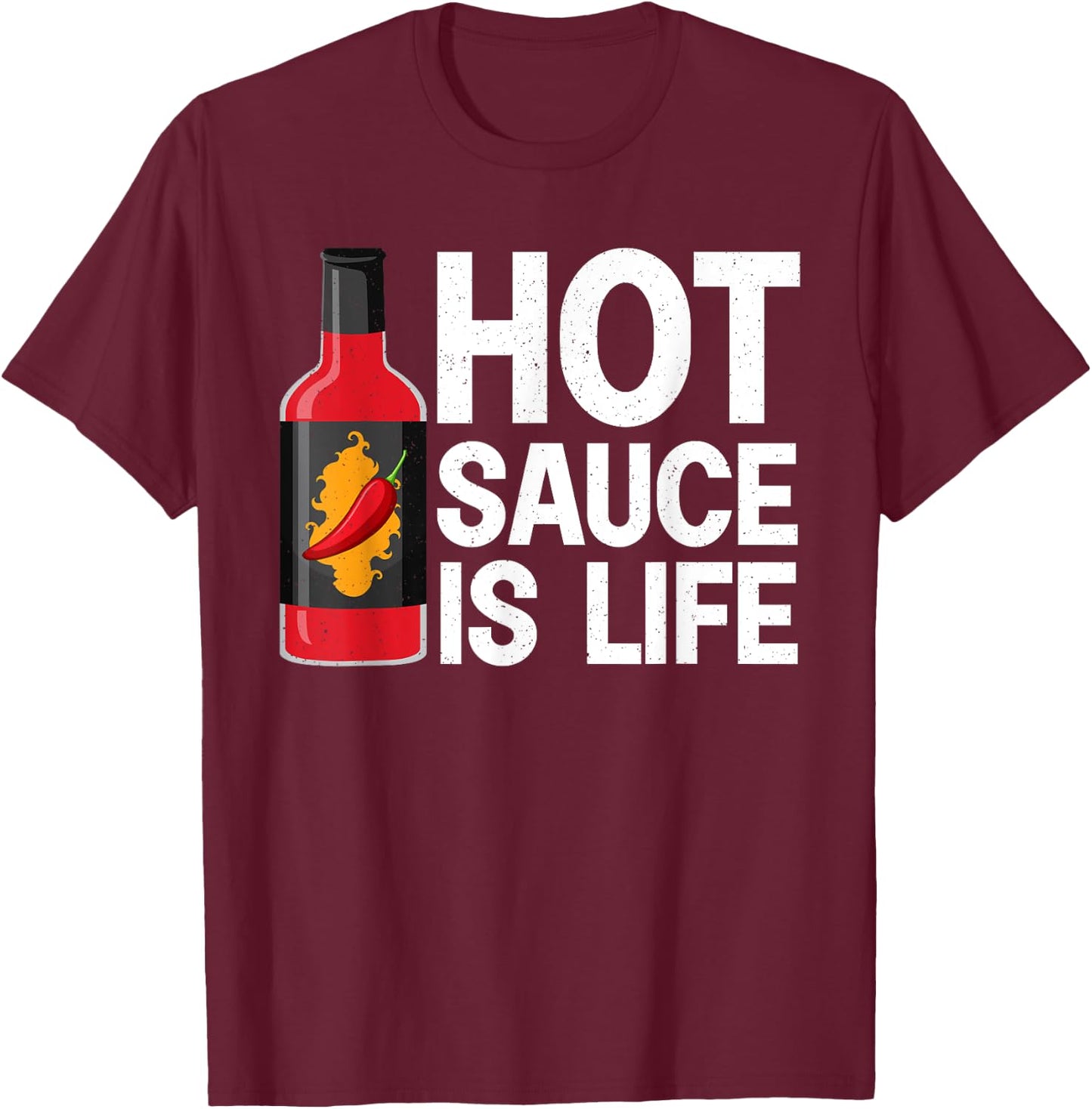 Cool Hot Sauce Art Women Kids Spicy Hot Sauce Lover T-Shirt - T-Shirt | Maroon