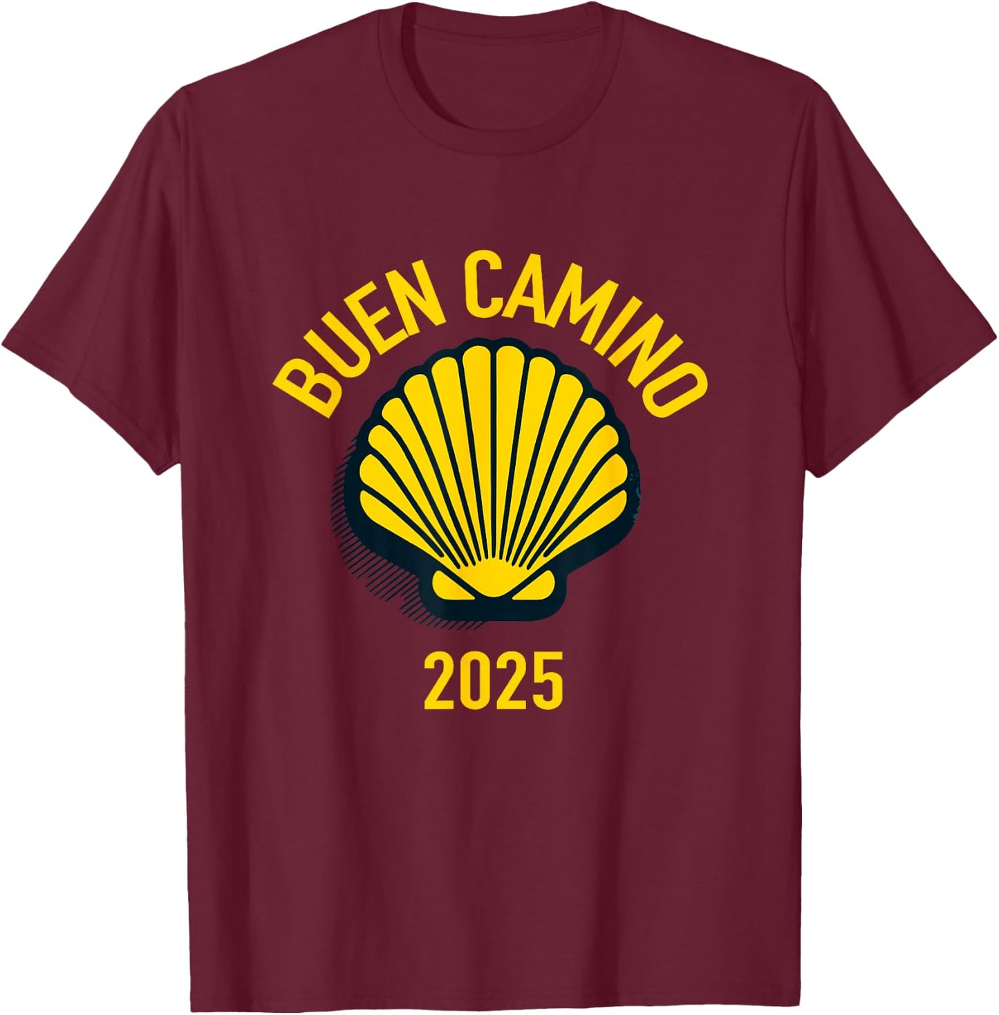 Hiking Santiago de Compostela shell 2025 , Blue, S T-Shirt - T-Shirt | Maroon