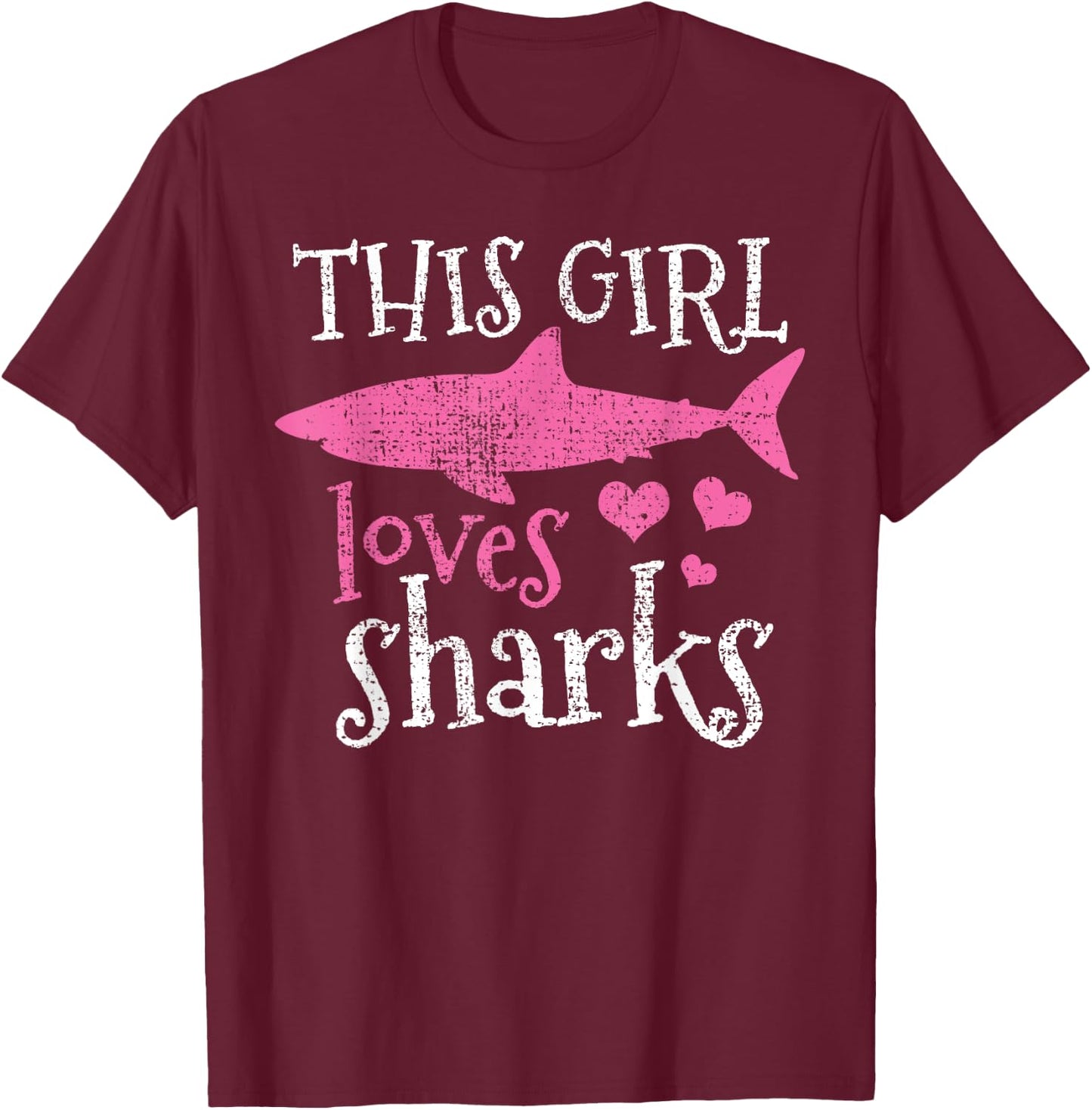 Shark Lover Marine Biologist Animal Vintage Gift T-Shirt - T-Shirt | Maroon