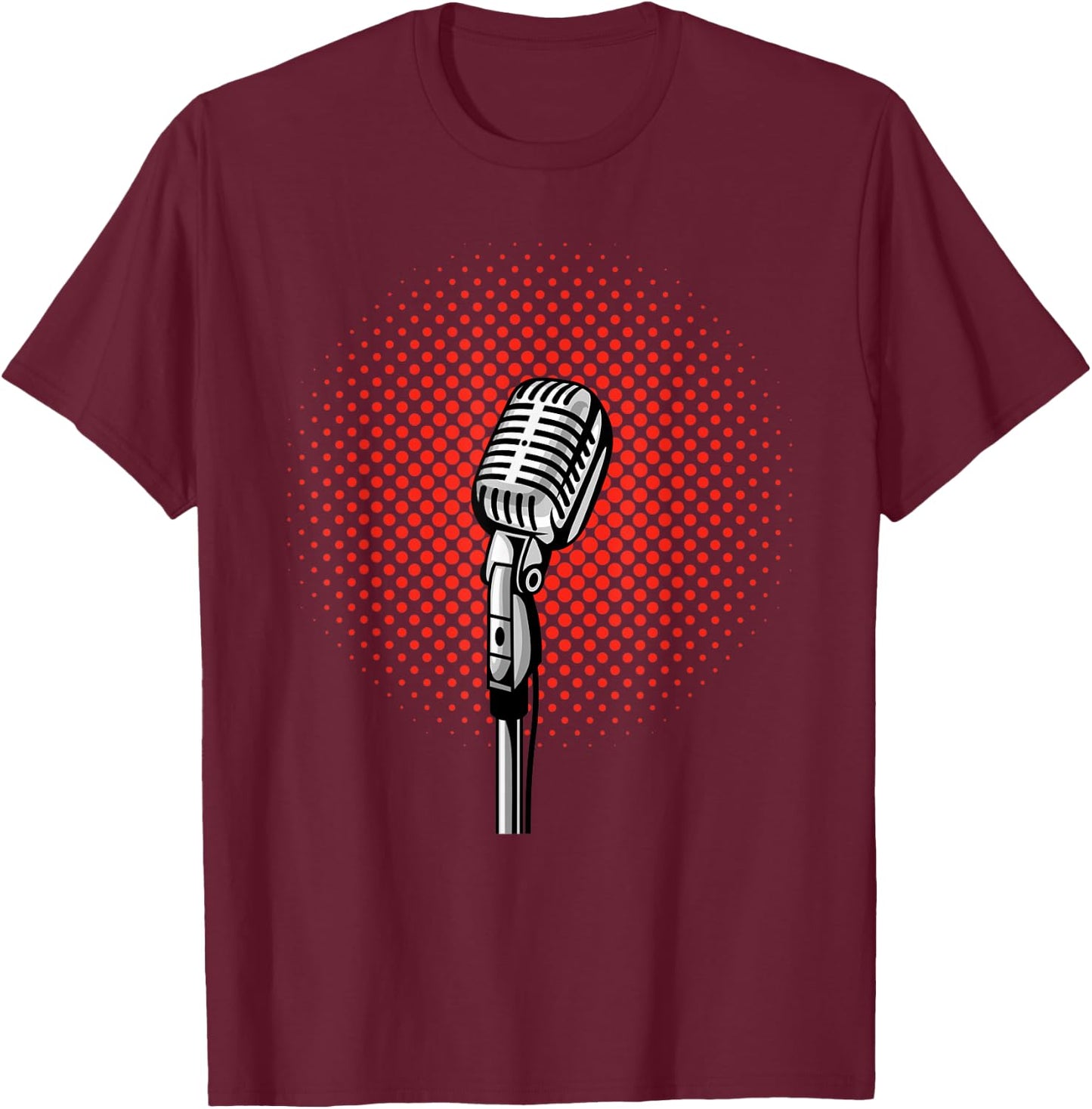 Retro Vintage Mic Music Rock Musician Jazz Songwriter Gift T-Shirt - T-Shirt | Maroon