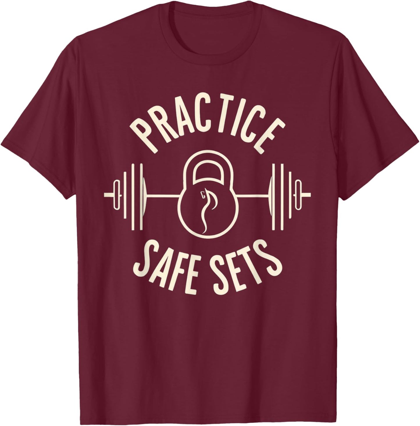 Practice Safe Sets Gym Workout Meme Fitness Lifting Joke T-Shirt - T-Shirt | Maroon
