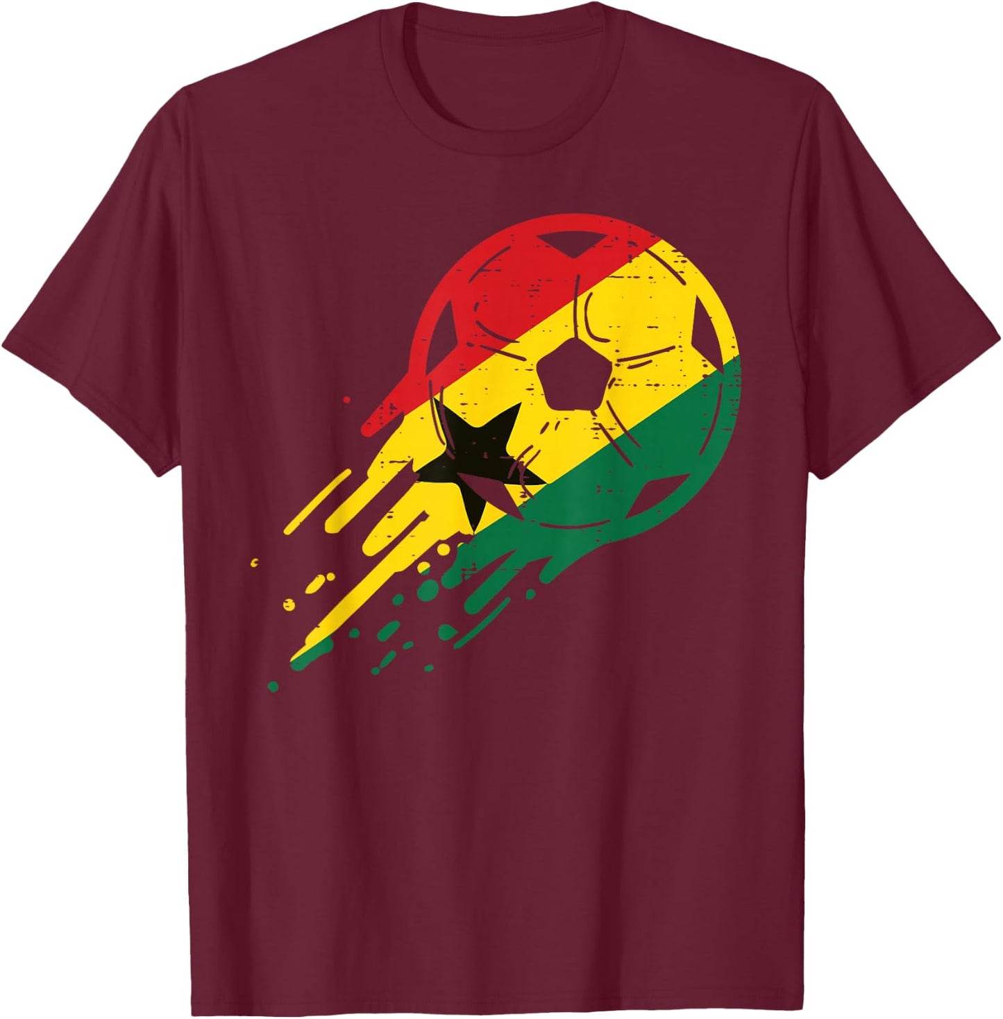 Ghana Soccer Ball Football Fan Men Women Boys Girls Kids T-Shirt - T-Shirt | Maroon