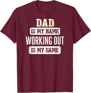Funny Working Out Gift Dad Fathers Day Design T-Shirt - T-Shirt | Maroon