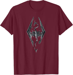 Ripple Junction x Elder Scrolls Dragon Emblem Skyrim , black T-Shirt - T-Shirt | Maroon