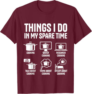 Funny Chef Cooking Spare Time T-Shirt - T-Shirt | Maroon