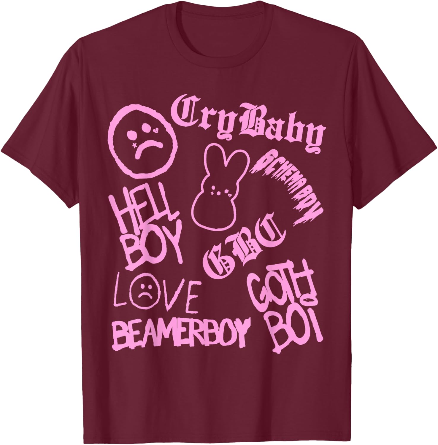 Lil Emo Rap Goth Peep Hip Hop Tattoo T-Shirt - T-Shirt | Maroon