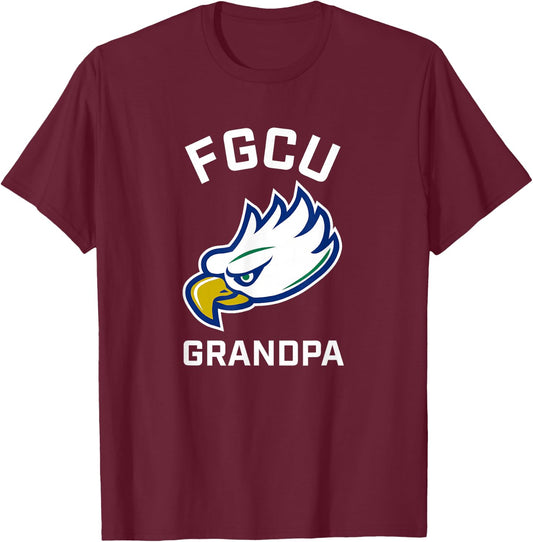 Florida Gulf Coast University FGCU Eagles Arched Grandpa T-Shirt - T-Shirt | Maroon