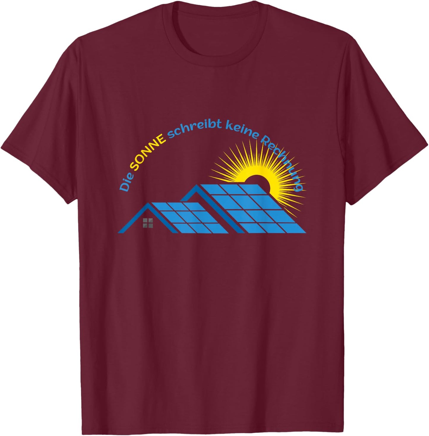 Fotovoltaik Solar Sonnenstrom Solarstrom Photovoltaik T-Shirt - T-Shirt | Maroon