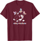 Figaro - Pinocchio Cat Stay Curious Butterflies T-Shirt - T-Shirt | Maroon