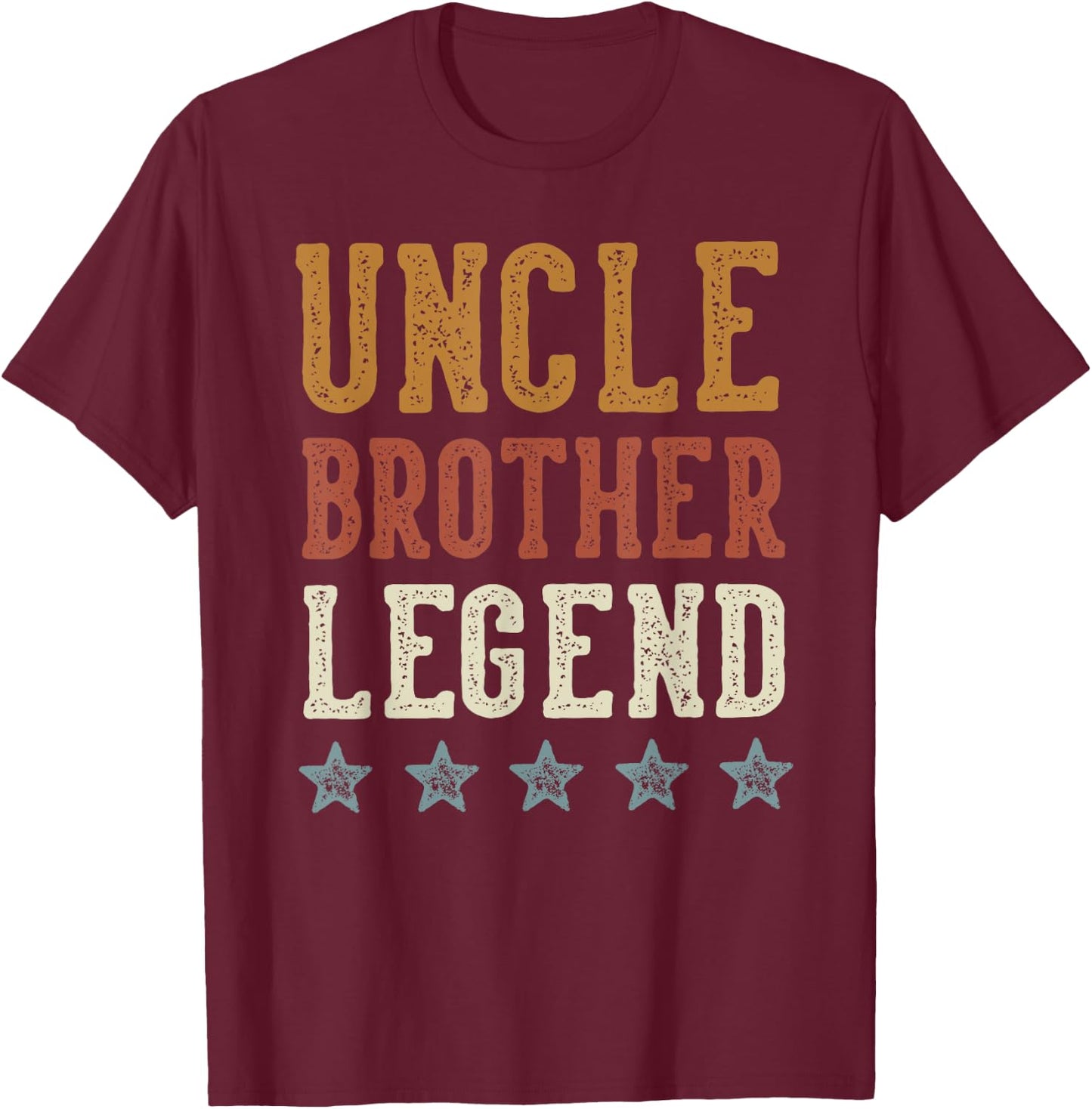 Uncle Brother Legend - Classic Retro Distressed Lettering T-Shirt - T-Shirt | Maroon