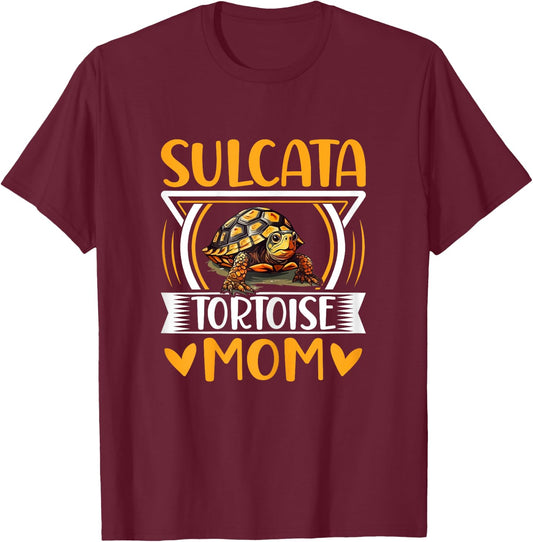 Mother Reptile Tortoise Species - Sulcata Tortoise Mom T-Shirt - T-Shirt | Maroon