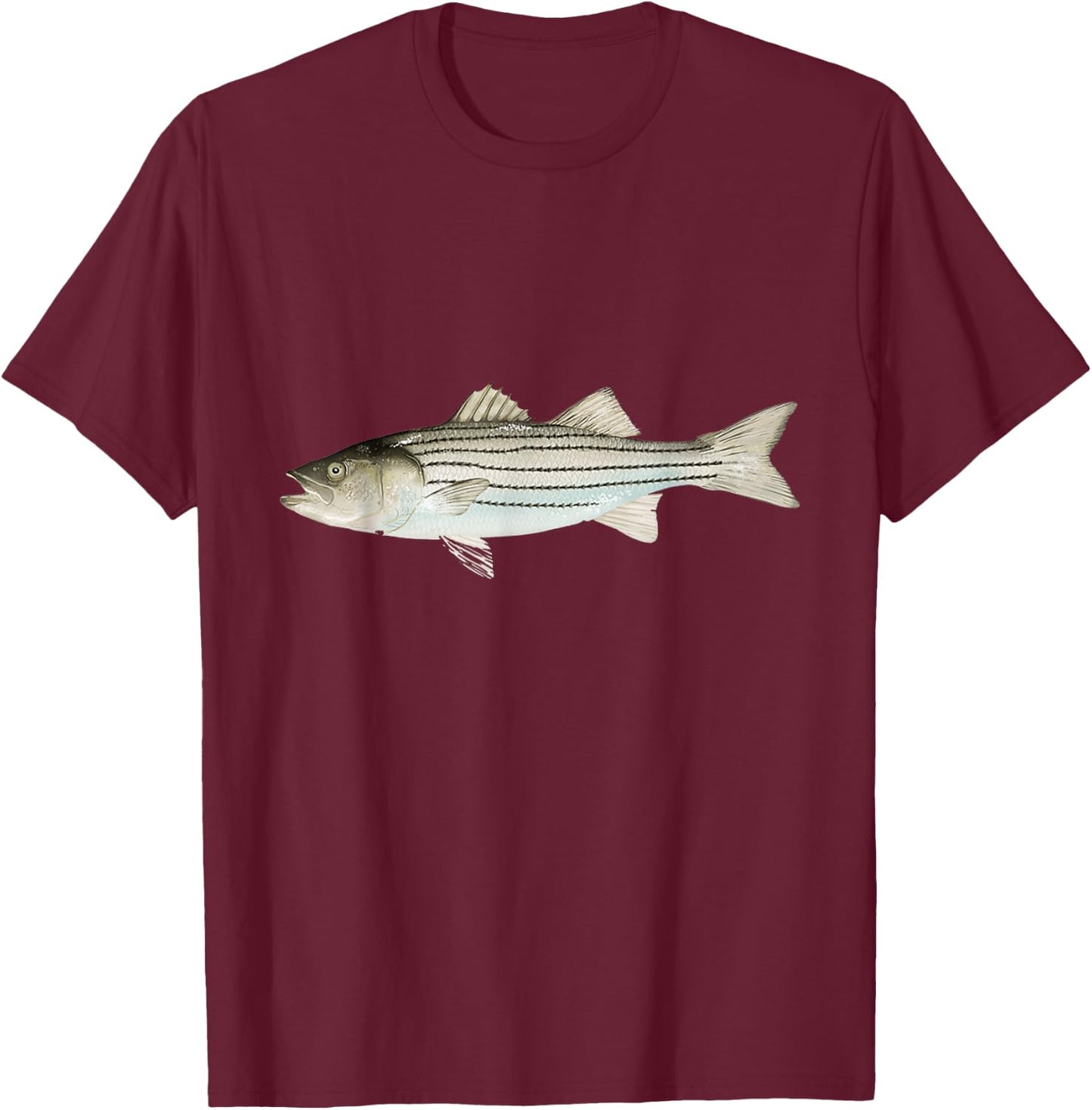 Barfish Striped T-Shirt - T-Shirt | Maroon