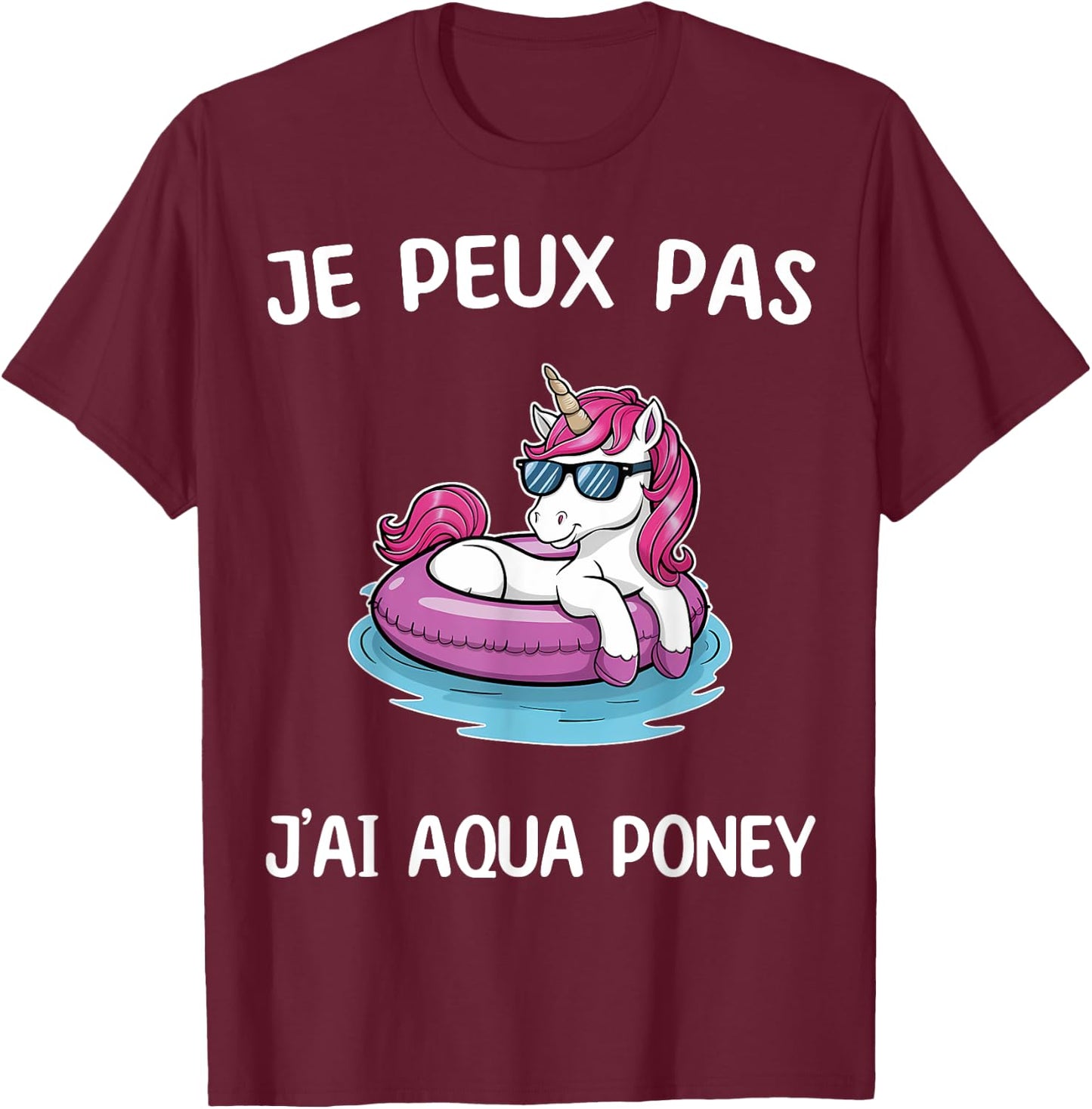 I Can't Have Aqua Pony , Black, S T-Shirt - T-Shirt | Maroon