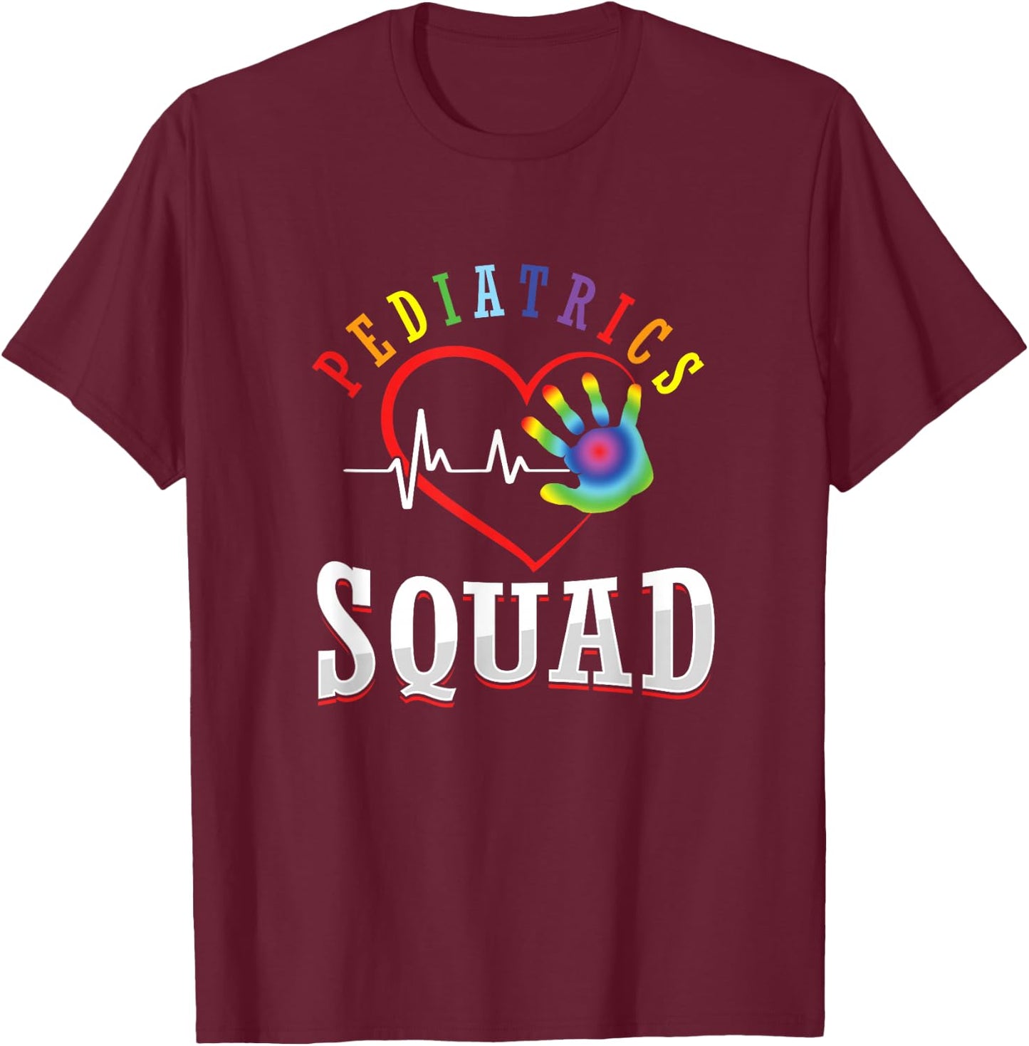 Pediatrics Kader Pediatric Doctor Nurse Paediatrician Pulse T-Shirt - T-Shirt | Maroon