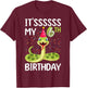 6th Birthday snake Party 6 Year Old snake lover B-day T-Shirt - T-Shirt | Maroon