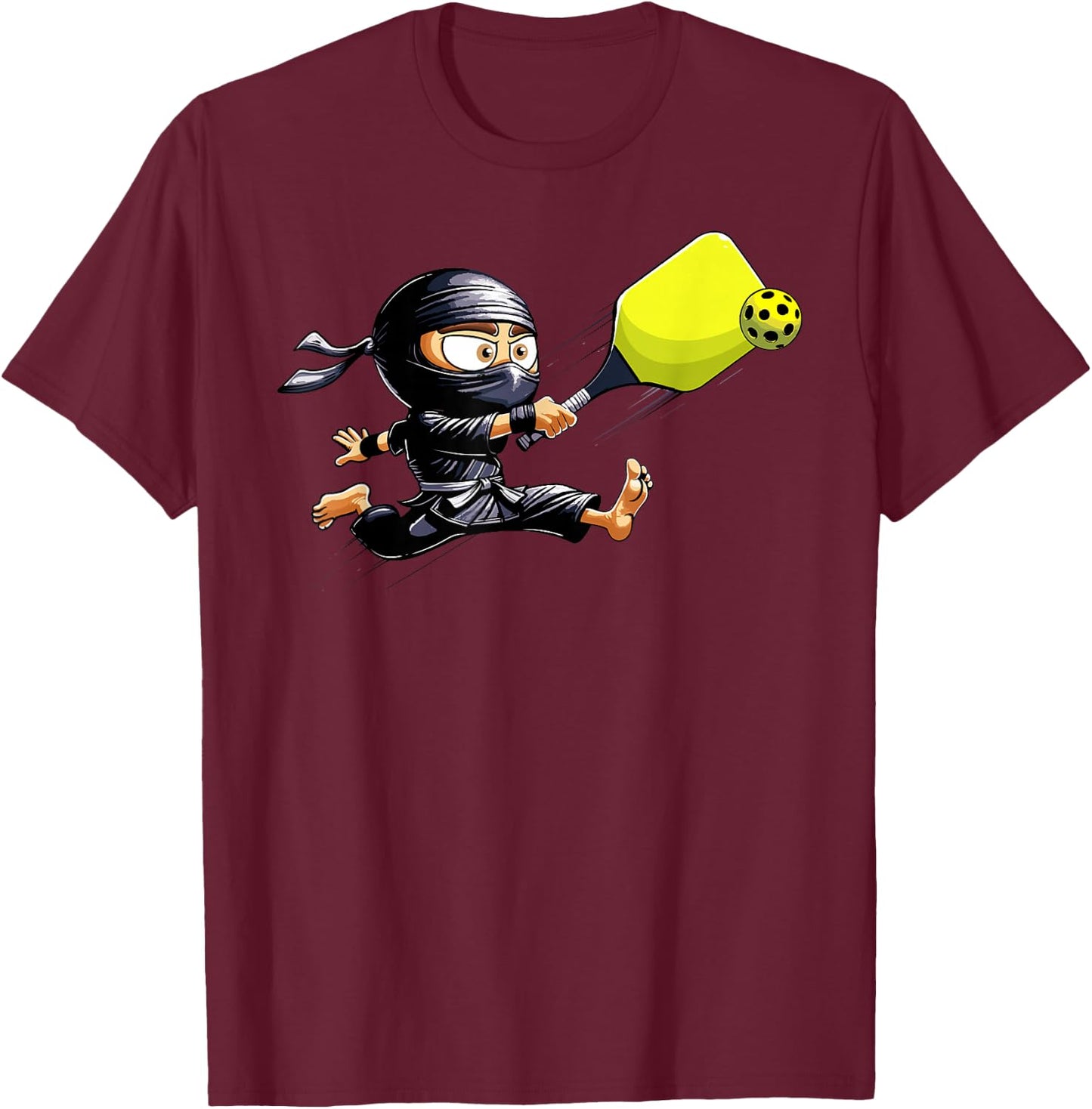 Pickleball Player Ninja T-Shirt - T-Shirt | Maroon