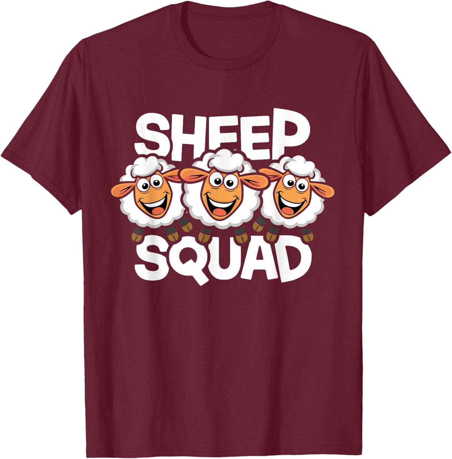 Sheep Squad Design for Sheep Lover Stuff | Kids Sheep T-Shirt - T-Shirt | Maroon