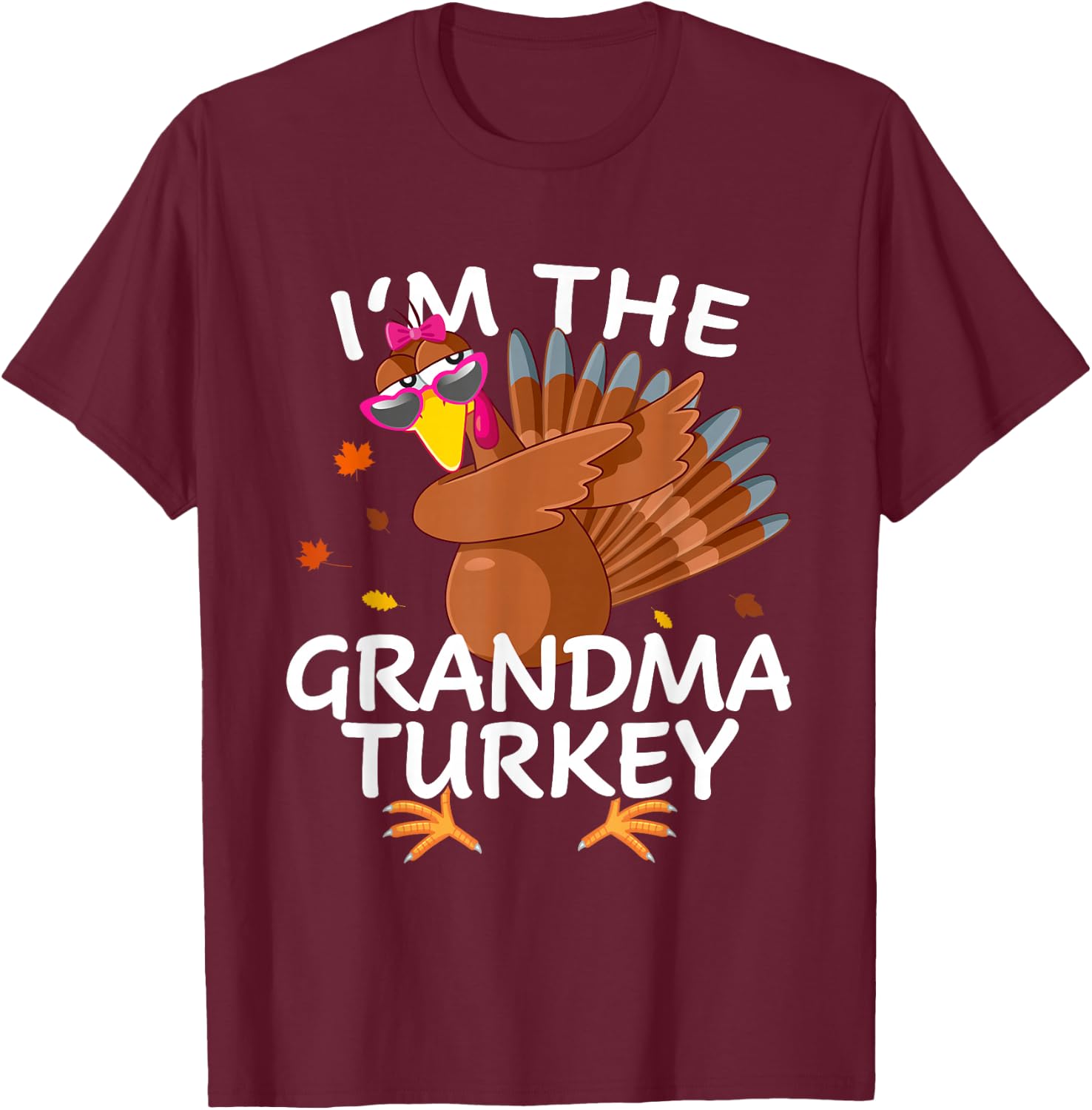 Grandma Turkey Matching Outfit Thanksgiving Pajamas Family T-Shirt - T-Shirt | Maroon