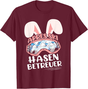 Apres-Ski Rabbit Caregiver Ski Rabbit Ski Party , black T-Shirt - T-Shirt | Maroon