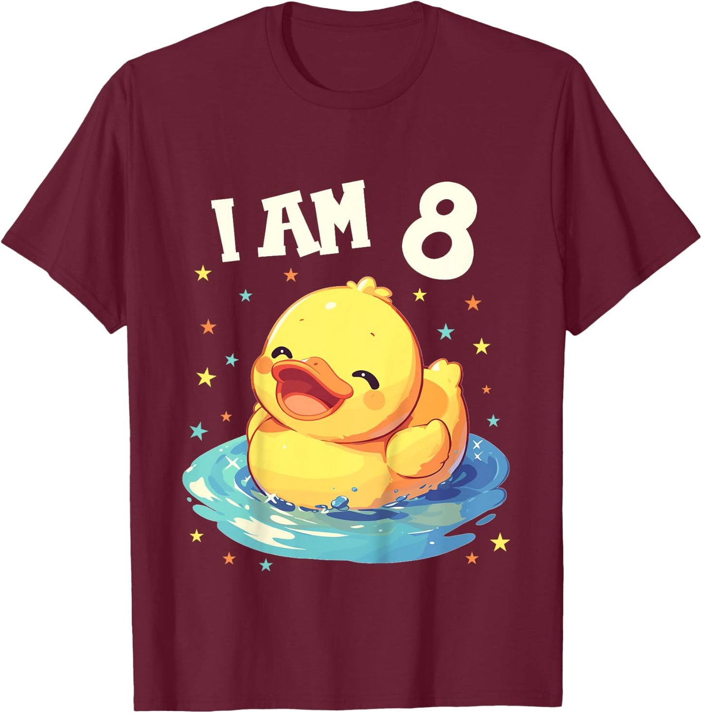 Kids 8 Years old 8 birthday Ducks Boy Girl Duck T-Shirt - T-Shirt | Maroon
