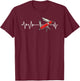 Military Knife Heartbeat Wear Switzerland Sackmesser , Black, S T-Shirt - T-Shirt | Maroon