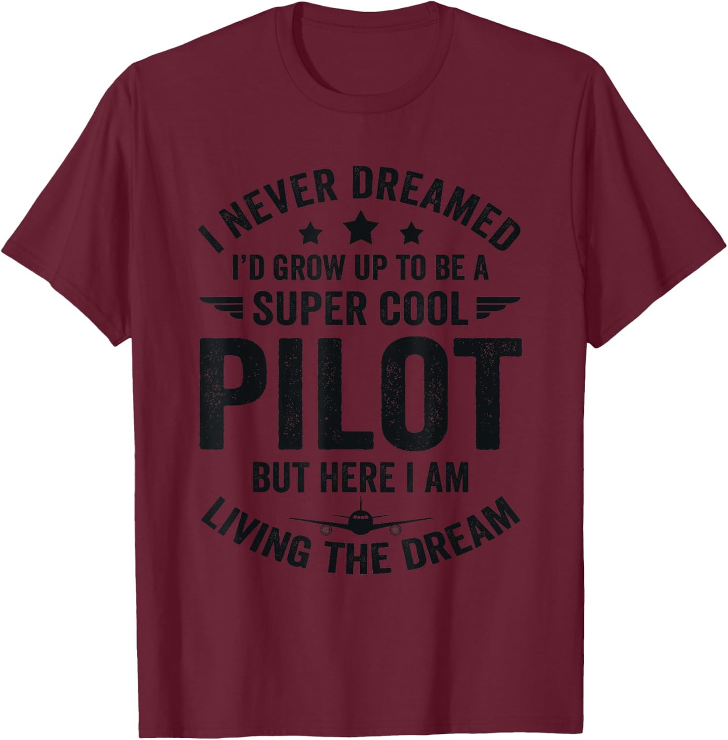 Funny Pilot Flying Aviation Airplane Cool Pilot Airplane T-Shirt - T-Shirt | Maroon