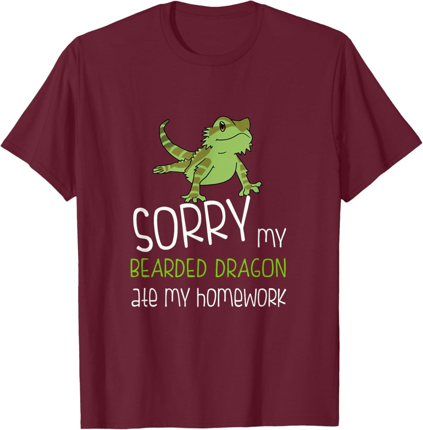 BEARDED DRAGON ATE MY HOMEWORK T SHIRT Women Kids T-Shirt - T-Shirt | Maroon