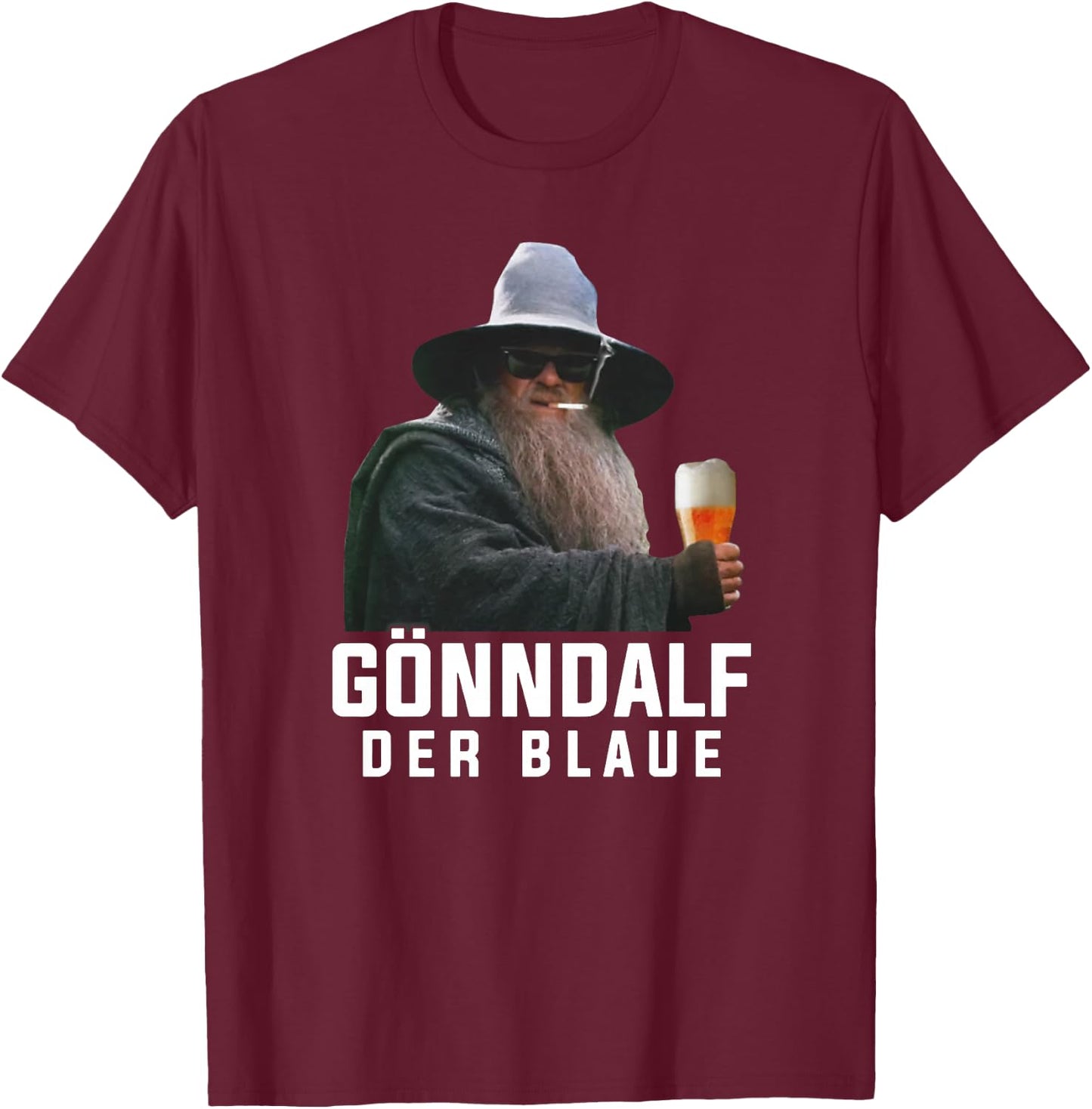 Gönndalf der Blaue Biertrinker Saufen Bier Beer Premium T-Shirt - T-Shirt | Maroon