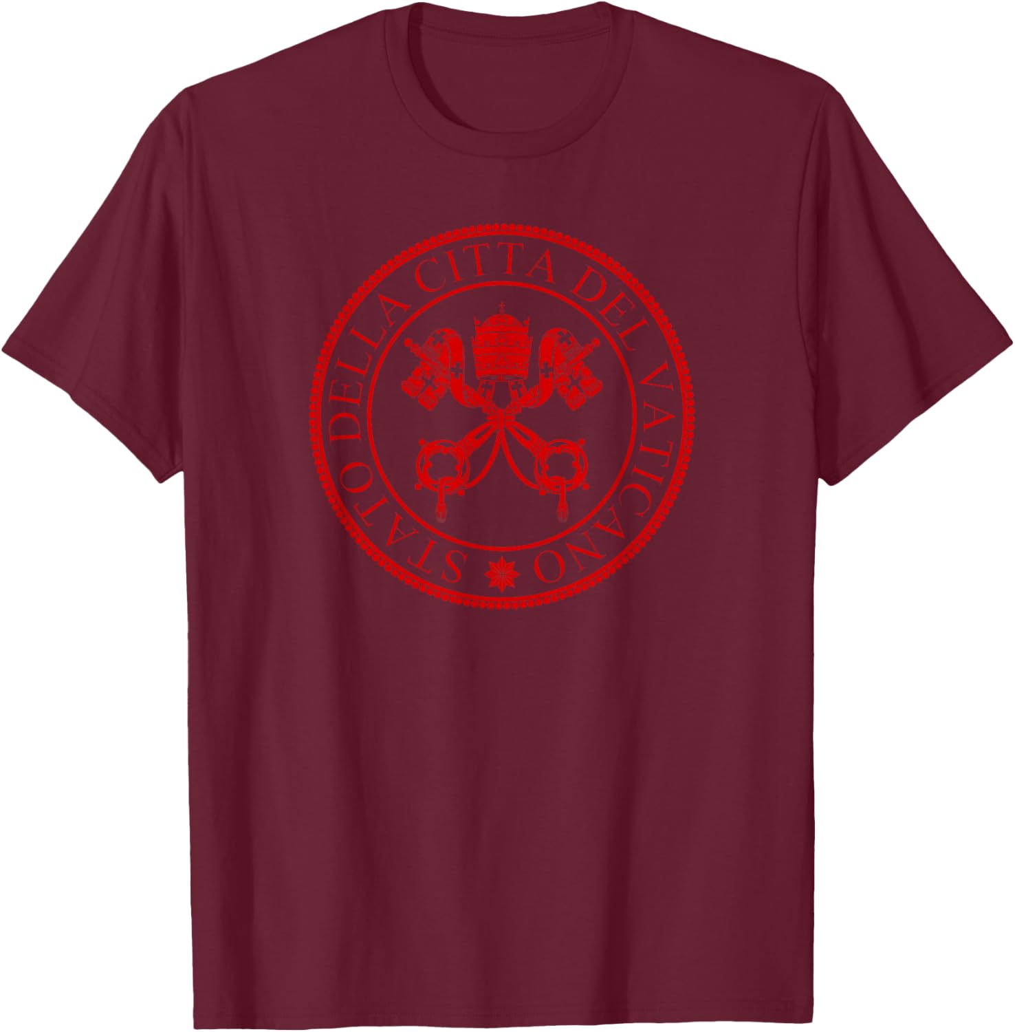 Vatican City State Seal Holy Lake T-Shirt - T-Shirt | Maroon