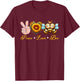 Peace Love Bee Insects Sunflowers Peace Hand Sign Heart T-Shirt - T-Shirt | Maroon