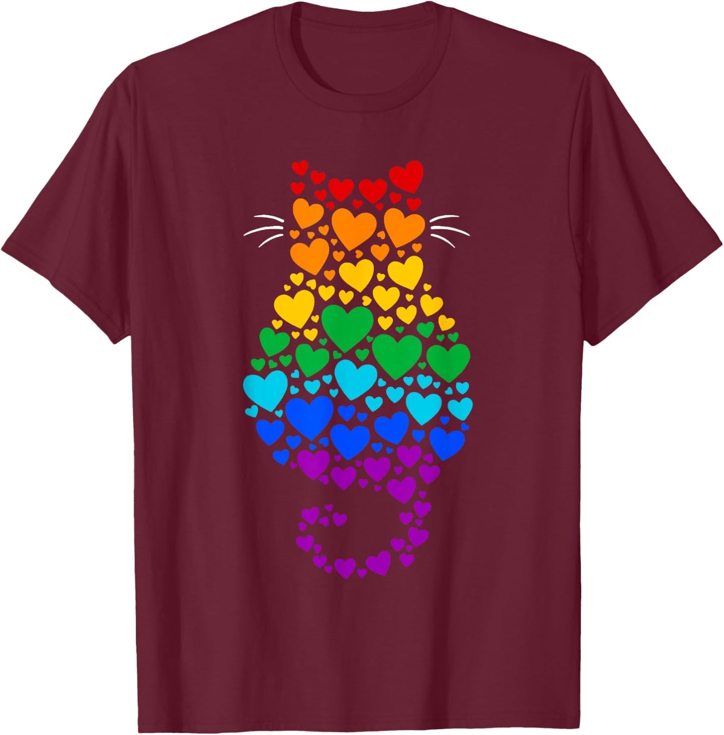 Cat LGBTQ Pride Month T-Shirt - T-Shirt | Maroon