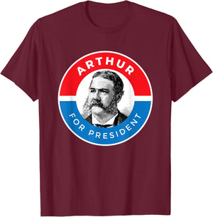 President Chester Arthur T-Shirt - T-Shirt | Maroon