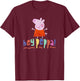 Peppa Pig Hey Peppa! Colorful Text Full Body Portrait T-Shirt - T-Shirt | Maroon