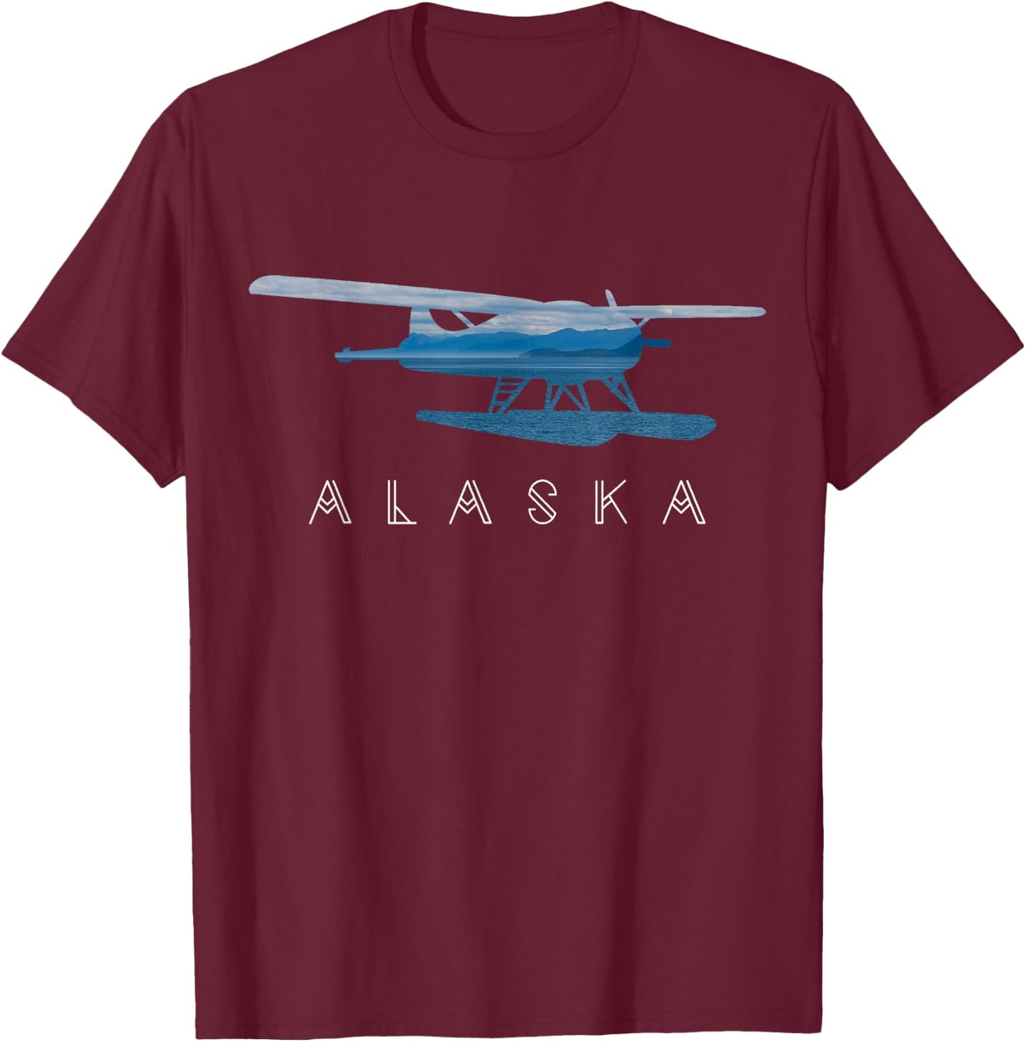 Alaska Sea Plane - Seaplane Pilot - Alaskan Landscape T-Shirt - T-Shirt | Maroon