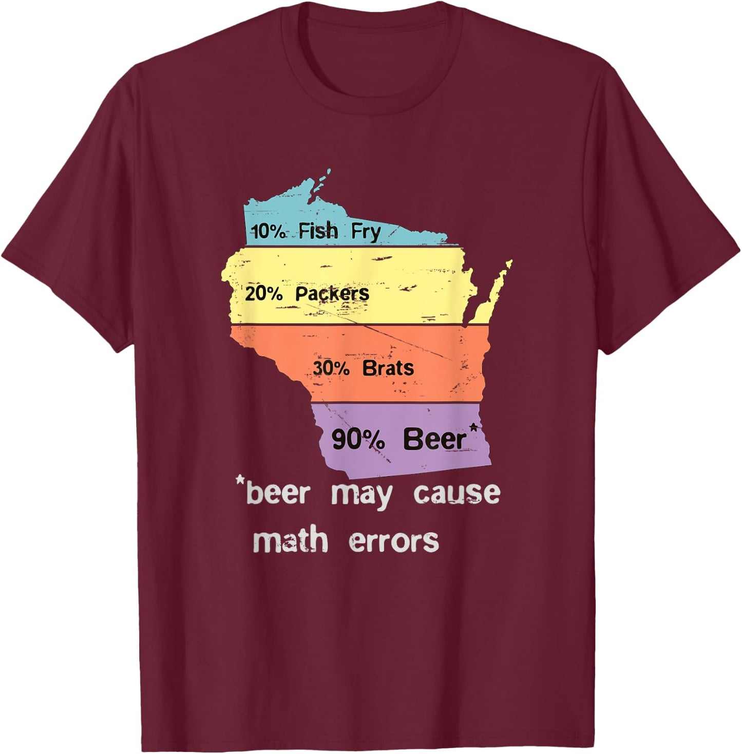 Drink Local Wisconsin Beer Drinking design T-Shirt - T-Shirt | Maroon