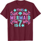 Mermaid 7 Years Old 7yr Mermaid Birthday Outfit 7th Birthday T-Shirt - T-Shirt | Maroon