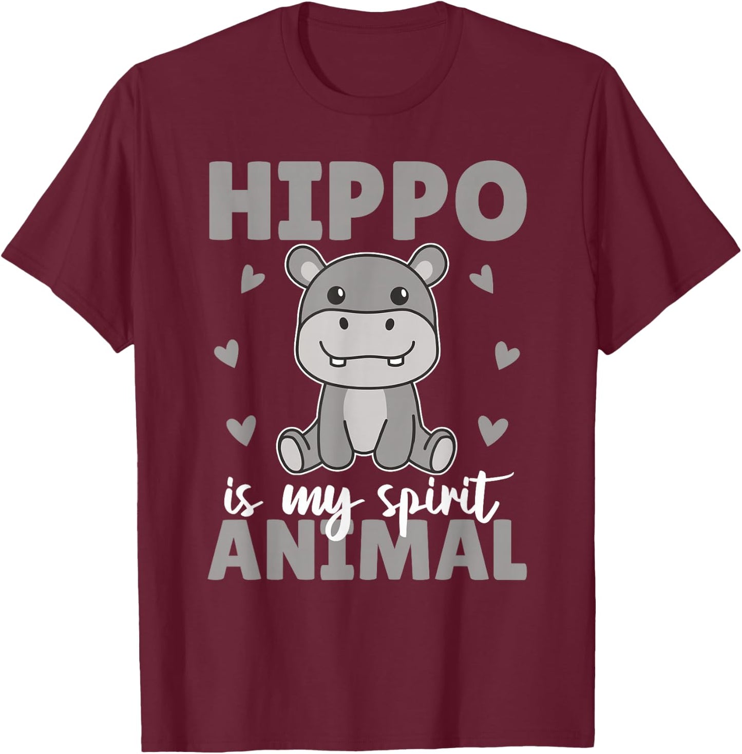 Hippo Is My Spirit Animal - Süßer Hippo T-Shirt - T-Shirt | Maroon