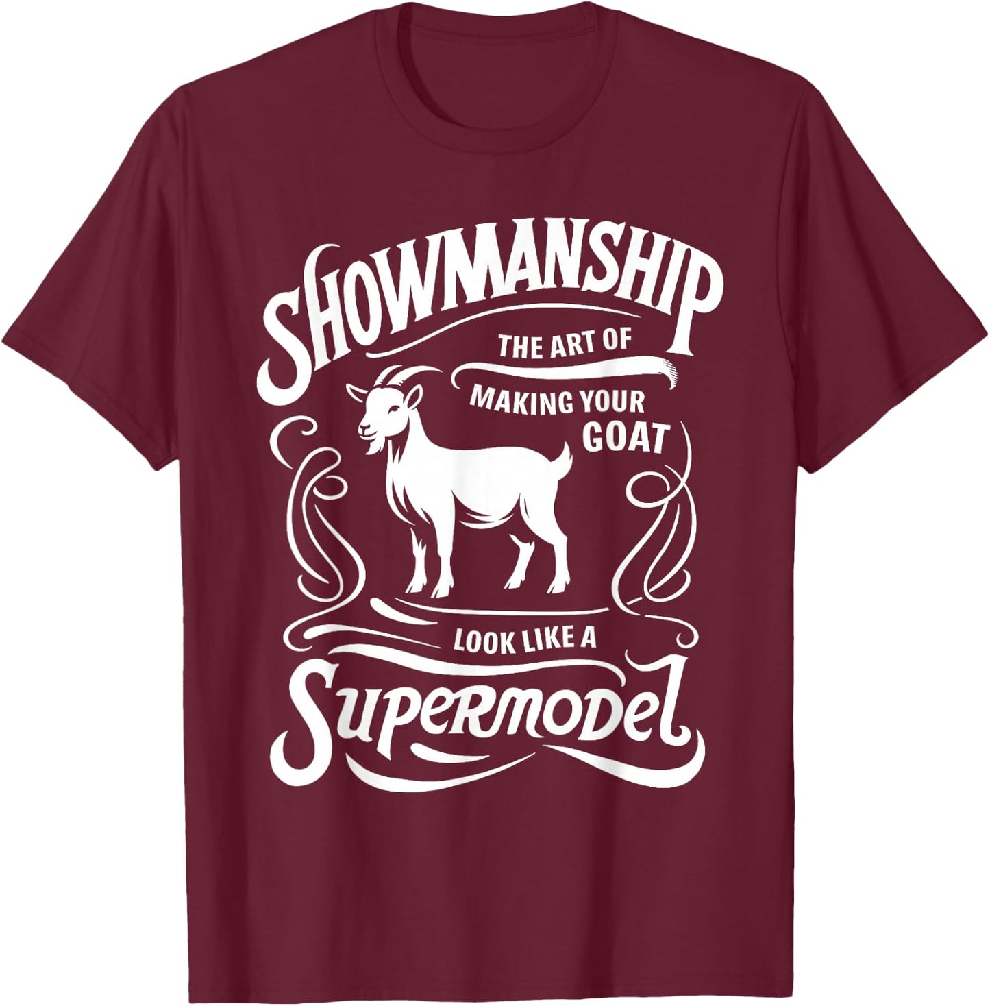 Showmanship Definition Fair Animal Show Goat Livestock Show T-Shirt - T-Shirt | Maroon