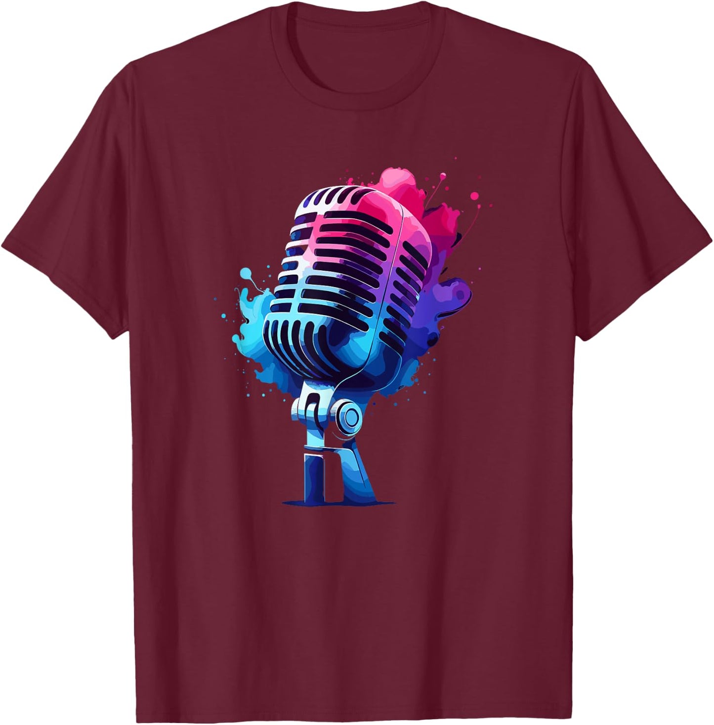Microphone Mic Singer Podcast Animator T-Shirt - T-Shirt | Maroon