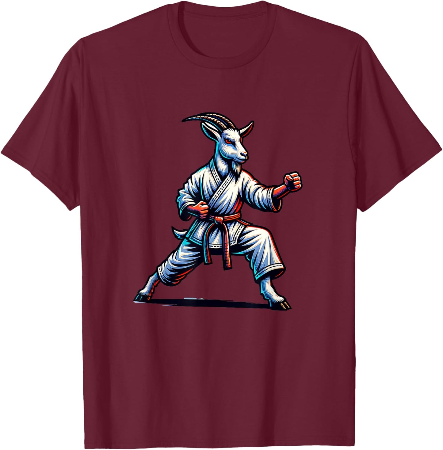 Karate Goat - Master Of Martial Arts T-Shirt - T-Shirt | Maroon