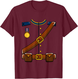 Adult Kids Halloween Union Soldier Costume T-Shirt - T-Shirt | Maroon