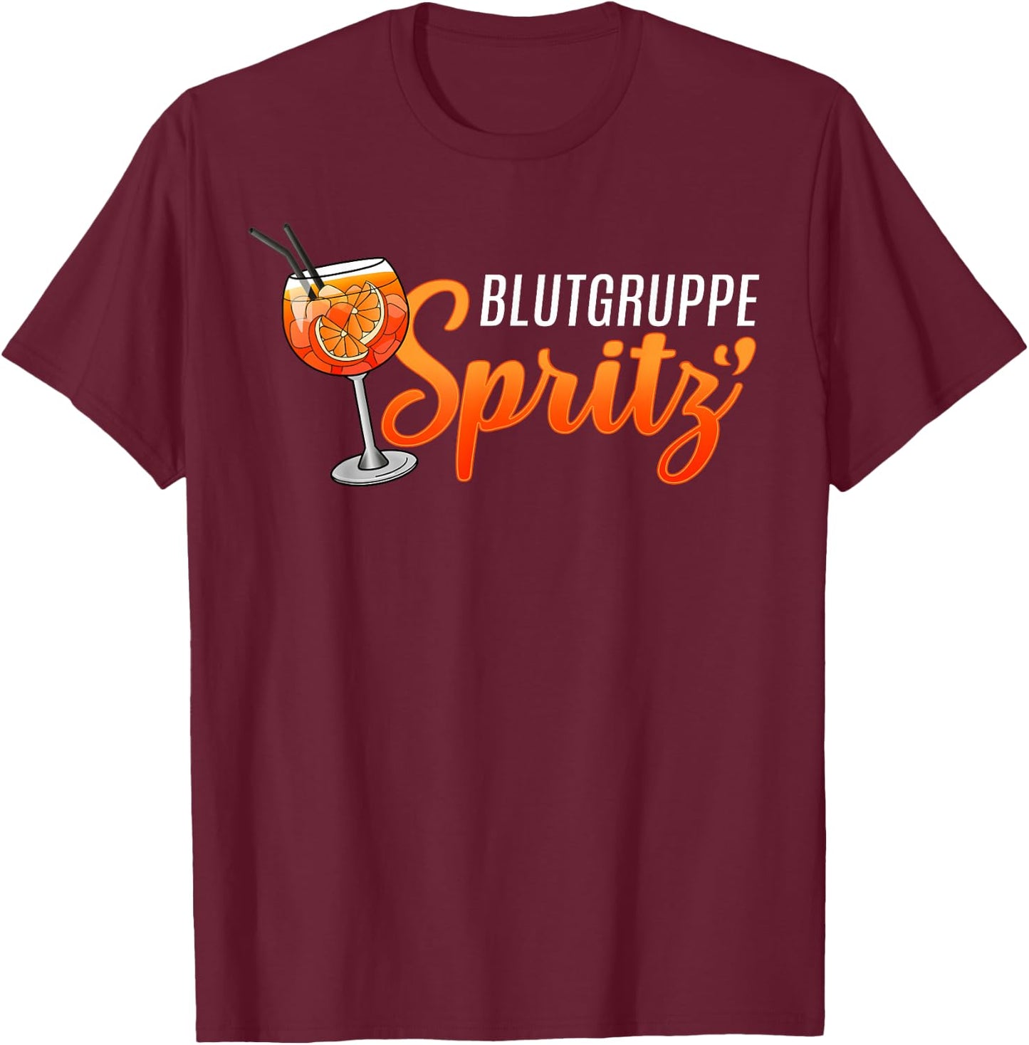 Blood Group Spray X Hallochen Aperolics Club , black T-Shirt - T-Shirt | Maroon