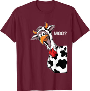 Turkey Moo Funny Thanksgiving Turkey Dressed As A Cow T-Shirt - T-Shirt | Maroon