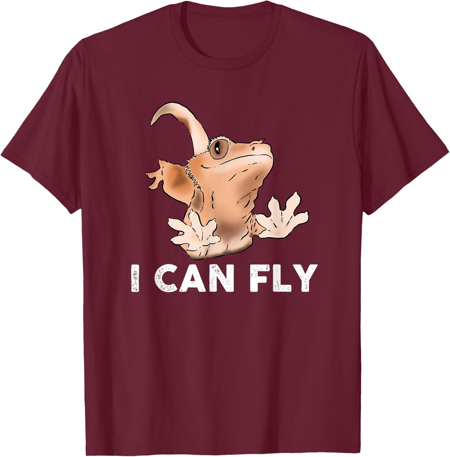 Funny Crested Gecko, Gecko Lover, Gecko Humor, Crestie Gift T-Shirt - T-Shirt | Maroon