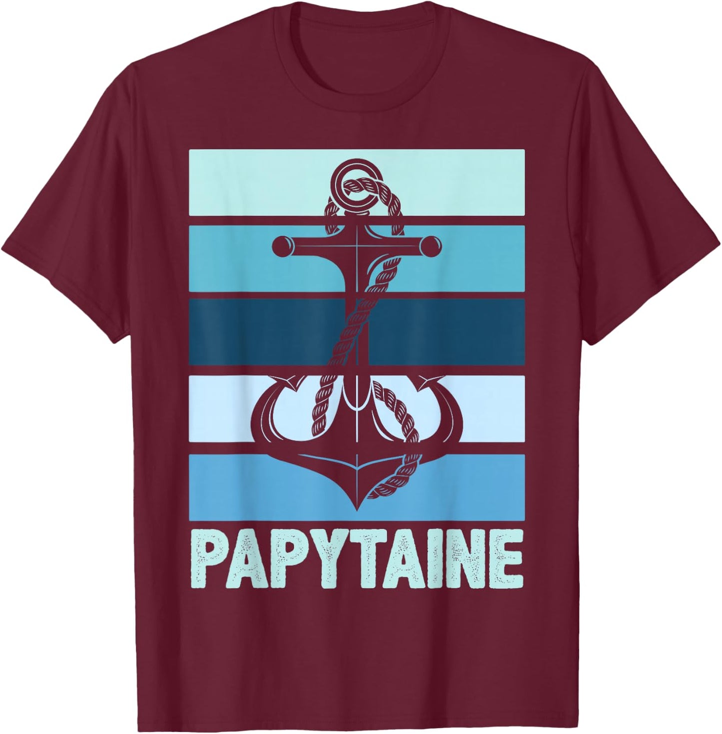 Papytaine Du Vire Grandpa Captain Boat Humour Sailor , Black T-Shirt - T-Shirt | Maroon
