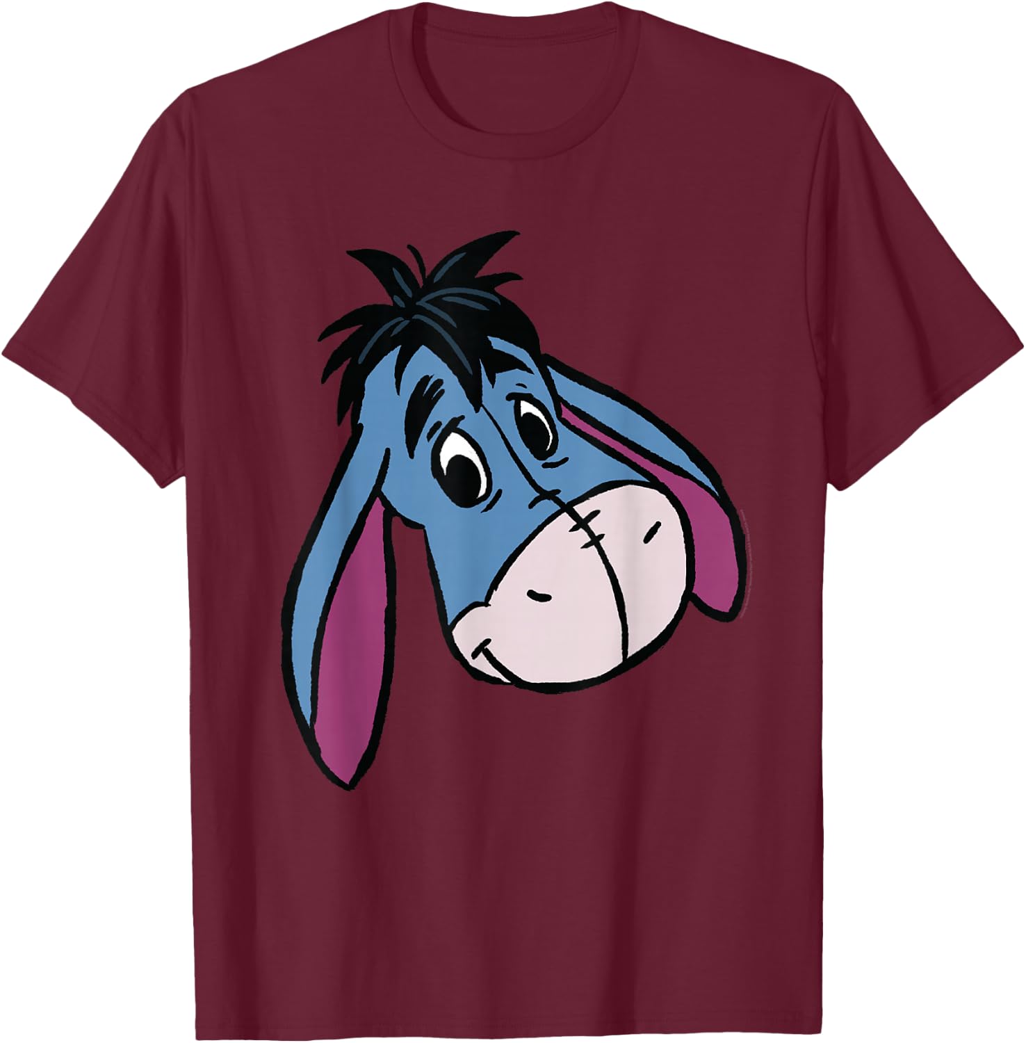 Disney Winnie the Pooh Eeyore Happy Big Face Costume , black T-Shirt - T-Shirt | Maroon
